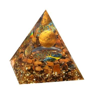 Imagem de Pirâmide De Energia De Quartzo Rosa Orgonite, Ferramenta De Cura Reiki