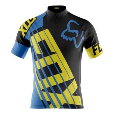 Imagem de Camisa Infantil Kids Ciclismo Criança Fox Azul Manga Curta Dryfit Prot