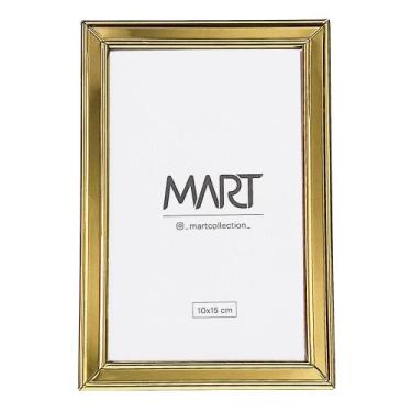 Imagem de Porta-Retrato em Metal Liso Dourado 10x15 - Mart, Dourado