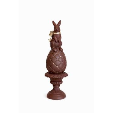 Imagem de Decoração Coelho Marrom E Ouro - 28cm - C/1 UN - Tokdacasa