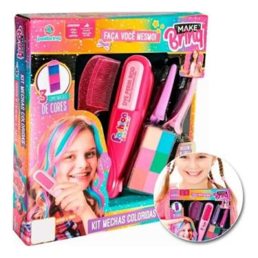 Imagem de Brinquedo Mechas De Cabelo Colorida Pintar Cabelo Polibrinq