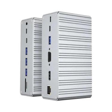 Imagem de Estação De Docking Tipo-C 15 Em 1 Com DisplayPort 4K HDMI USB RJ45 SD 