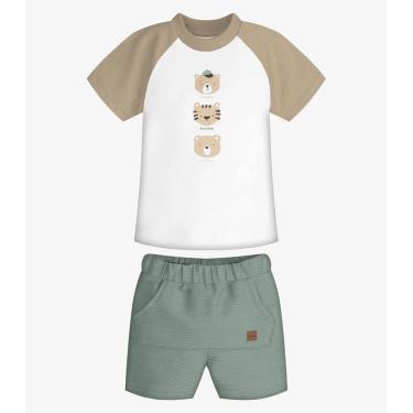 Imagem de Conjunto Infantil Camiseta Com Bermuda Trick Nick Bege