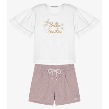 Imagem de Conjunto Infantil Blusa Com Shorts Trick Nick Branco