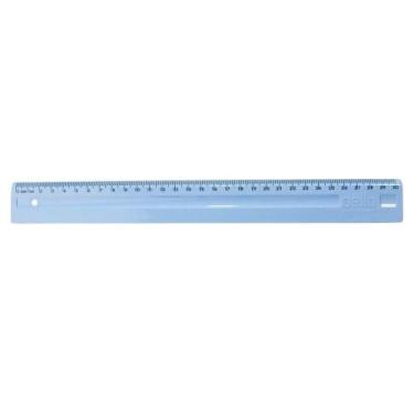 Imagem de Régua Dello Régua de 30cm Azul Pastel em Poliestireno com Espessura 3,
