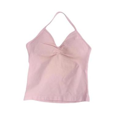 Imagem de Top De Ginástica Feminino Longline Com Alças E Costas Abertas, Sem Log