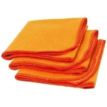 Imagem de Kit c/ 6 Flanela Ouro Laranja Pano De Limpeza 28cm X 38cm - Itatex