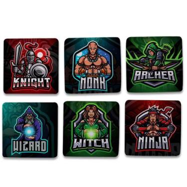 Imagem de Kit 6 Porta Copos Nerd Classes Personagens RPG Decoração Geek - Geek V