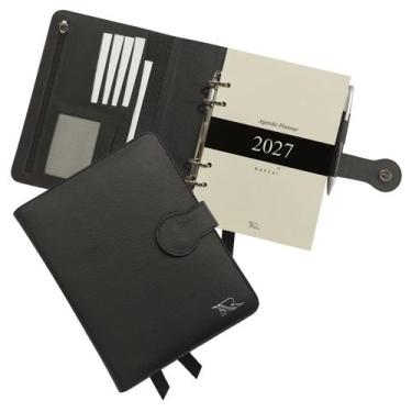Imagem de Agenda Planner Couro 2027 126-R Personalizada Raffai Couros, Preto