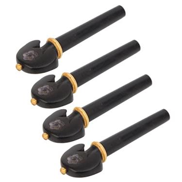 Imagem de Cavilha de afinação para violino, cavilha de violino entalhada à mão Botões antiderrapantes para violino Madeira de ébano para afinação(#2)