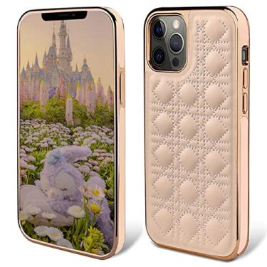 Imagem de LAHappy Capa compatível com iPhone 13 Pro Max/13 Pro/13 para mulheres e meninas, design luxuoso com revestimento dourado, parte traseira fina e macia de TPU à prova de choque, rosa, 13 Pro de 6,1 polegadas