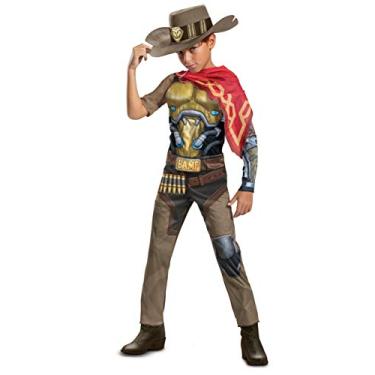 Imagem de Fantasia de Overwatch McCree, roupa de personagem inspirada em videogame para crianças, macacão acolchoado muscular, tamanho infantil médio (7-8)