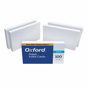 Imagem de Oxford 51EE cartas de índice pautadas, 12,7 cm x 20,3 cm, brancas, 500 cartões (5 pacotes de 100) (51)