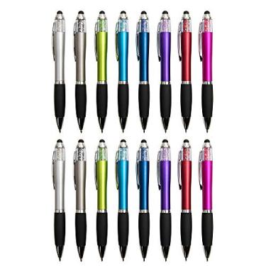 Imagem de Caneta MiSiBao Stylus, tinta preta 2 em 1, caneta esferográfica Stylus e Twist com aderência confortável para dispositivos universais de tela sensível ao toque, tablets, iPad, iPhone 6, Style1 16-count