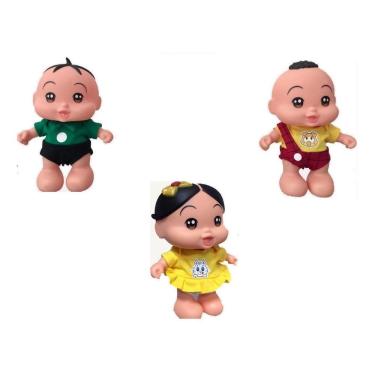 Imagem de Kit 3 Bonecas Turma Da Mônica Baby Magali Cascão Cebolinha