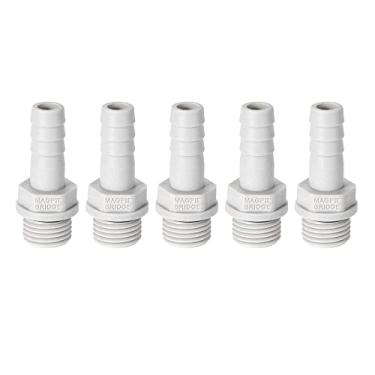 Imagem de Adaptador de conector de mangueira de farpa de PVC da Uxcell, 8 mm ou 5/16", cano de farpa x G1/4 macho 5 peças