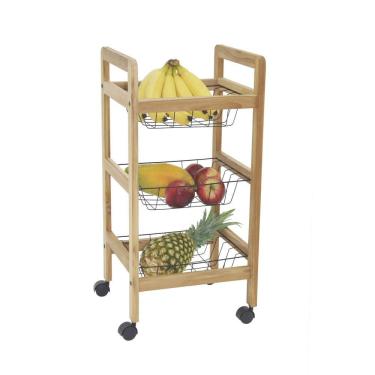 Imagem de Fruteira Tramontina Utilínea em Madeira Teca com 3 Cestos Tramontina