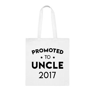Imagem de Promoted To Uncle 2017 Sacola Promoted To Uncle Bag, Ideia de presente para tio, Presente para tio, Bolsa de ombro para tio, Bolsas reutilizáveis para tio, Presente para o tio da Filha favorita, Filho e Crianças, Branco