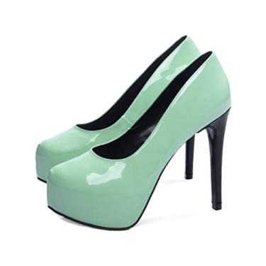 Imagem de 125-SAPATO MEIA PATA FEMININO SALTO 13cm. . (39, VERDE)