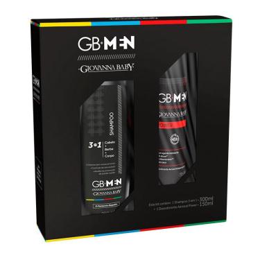 Imagem de Kit Giovanna Baby Shampoo gb Men 3 em 1 300ml + Desodorante Aerosol gb Men Power 150ml