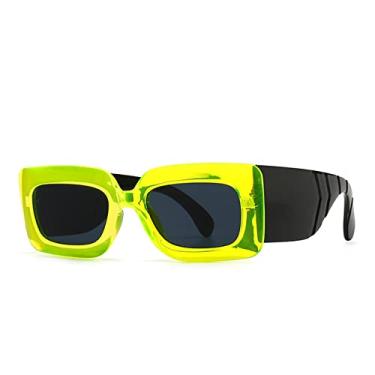 Imagem de Óculos de Sol Quadrado Masculino Feminino Óculos de Sol Padrão Viagem Vintage Retro Óculos Óculos Feminino UV400 Gafas De Sol, Verde, A