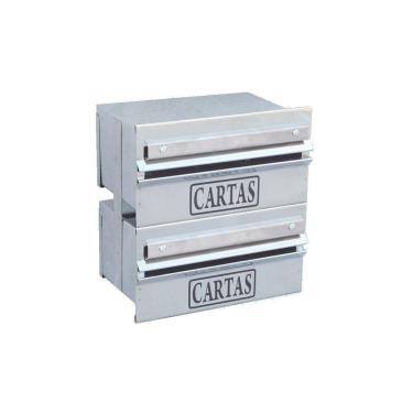 Imagem de Caixa Correio Condomínio Detrás Para Grade Inox 2 Módulos