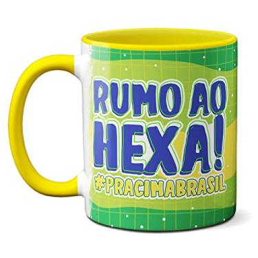 Imagem de Caneca Rumo Ao Hexa Mascote La'eeb Copa Do Mundo Qatar 2022 (Amarela)