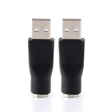 Imagem de Richer-R Adaptador USB 2.0 A macho para PS/2 fêmeas, 2 unidades, PC, Teclado e Rato