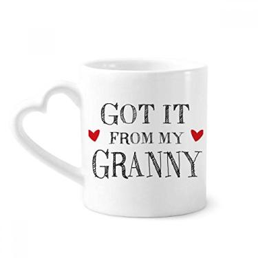 Imagem de Caneca de presente Got It From My Granny Grandma Coffee Ceramic Drinkware Copo de coração de vidro