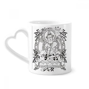 Imagem de Cultura Guanyin Caneca figura de personagem chinês caneca café cerâmica copo de coração de vidro