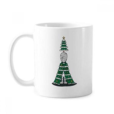Imagem de Egito múmia Hórus capa de árvore de Natal caneca cerâmica xícara de café porcelana louça