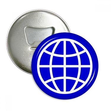 Imagem de Emblema multifuncional com emblema de ímã de geladeira, marca de advertência quadrada azul terra