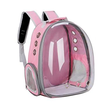 Imagem de LUFFYLIVE Mochila transportadora para gatos, mochila para animais de estimação, mochila portátil e respirável para carregar animais de estimação, impermeável, transparente, espaço respirável para filhotes viajando, acampamento e caminhadas