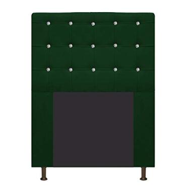 Imagem de Cabeceira Estofada Dama com Strass 90 cm para Cama Box Solteiro Suede Verde para Quarto - AM Decor