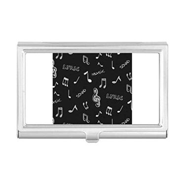 Imagem de Caixa de bolso preta com letras e notas de música branca