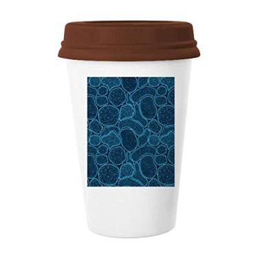 Imagem de Caneca de cerâmica com ilustração de células de microscópio azul Caneca de café copo de cerâmica
