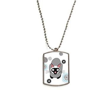 Imagem de DIYthinker Colar de aço inoxidável com pingente de gato cinza siamês gatinho