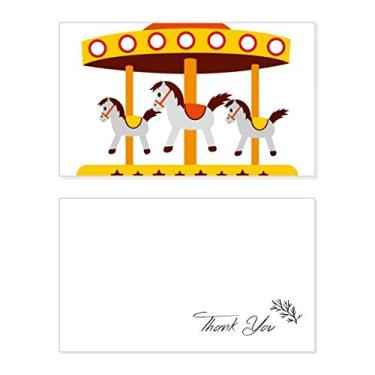 Imagem de Parque de diversões, ilustração de carrossel colorida, cartão de agradecimento, aniversário, saudações, casamento, agradecimento