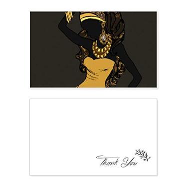 Imagem de Vestidos africanos negros, vestidos aborígenes, cartão de agradecimento, aniversário, saudação, casamento, agradecimento