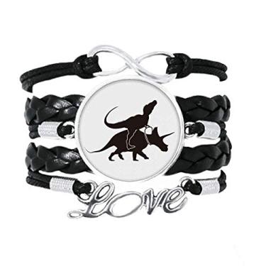 Imagem de OFFbb-USA Pulseira de corrida de rédeas de cavalo acessório amor corda de tricô de couro torcido presente