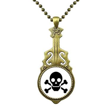 Imagem de DIYthinker Dangerous Chemical Frightful Circle Symbol Necklace Antique Guitar Jewelry Music Pendant