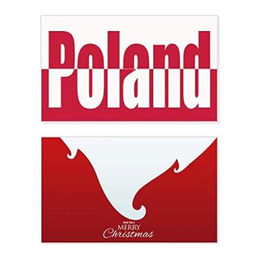 Imagem de Bandeira do país da Polônia com o nome do feriado Feliz Natal Cartão de parabéns Mensagem de Natal