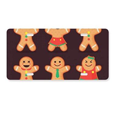 Imagem de DIYthinker Biscoito de gengibre masculino, placa de licença de Natal, placa de licença de aço inoxidável