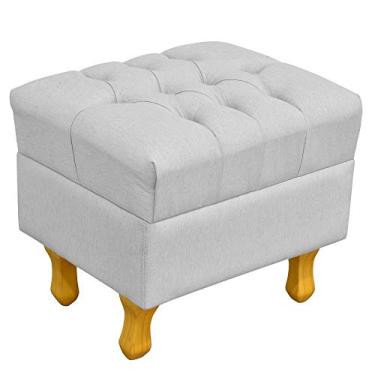 Imagem de Puff Decorativo París Luis Xv L02 Capitone Linho Cinza - Lyam Decor
