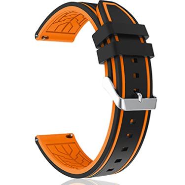 Imagem de MEGIR Pulseira de silicone para relógio de substituição modelo mergulhador pulseira de relógio de silicone à prova d'água para mulheres e homens de substituição de liberação rápida com 24 mm Sport-Orange