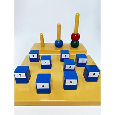 Imagem de Cubos Corsi + Torre de Londres - Genérico - Jogo de Avaliação Neuropsicológica - Idade Mínima: 6 Anos e 5 Meses - 1 Peça - Unissexo - Tamanho: 2.1 cm x 3.1 cm x 15 cm