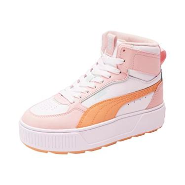 Imagem de PUMA Karmen Rebelle Mid para crianças, Branco laranja pêssego rosa poeira e menta explosão, 18