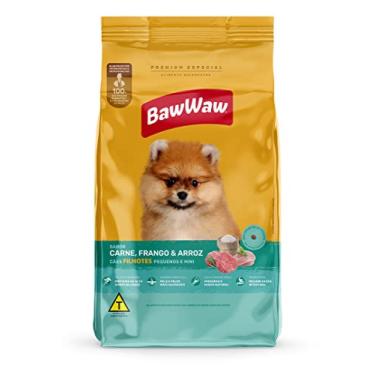 Imagem de Ração Baw Waw para cães filhotes pequenos e minis sabor Carne, Frango e Arroz - 5kg