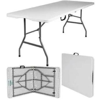 Imagem de Mesa Maleta Vghome Branca Dobrável 1,80M