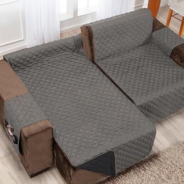 Imagem de Capa para Sofá Retrátil 2,40m Cinza-Preto Premium